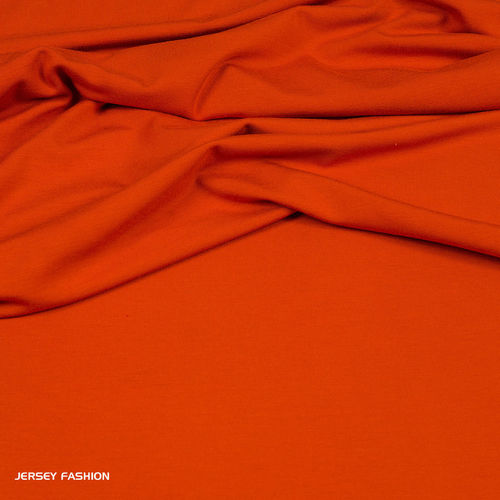 Tissu jersey viscose uni orange chaud - Hilco