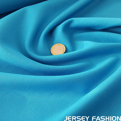 Jersey lourd bi-élastique bleu azur