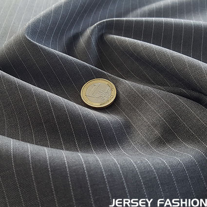 Wool fabric (Merino) S120 - pinstripe middle grey