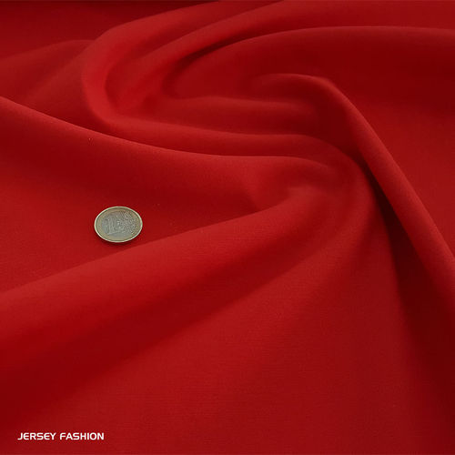 Fine stretch cotton twill fabric red