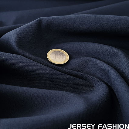 Tissu sergé stretch en coton bleu jean