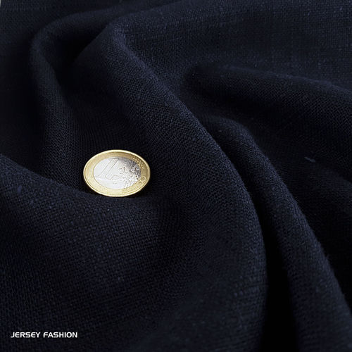 Viscose linnen stof donkerblauw | Coupon 73cm