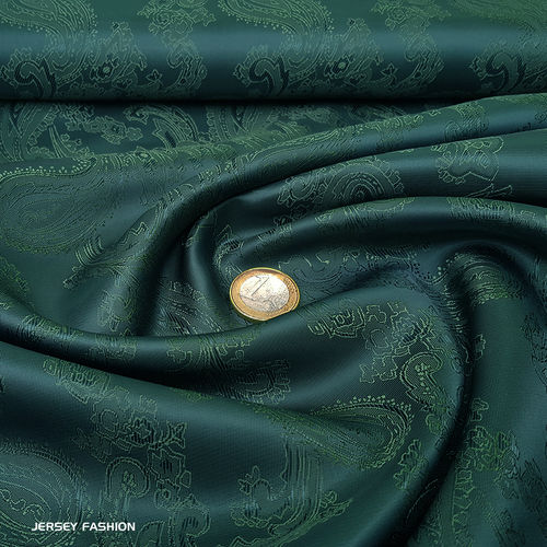 Taffeta jacquard (lining) paisley forest green - forest green