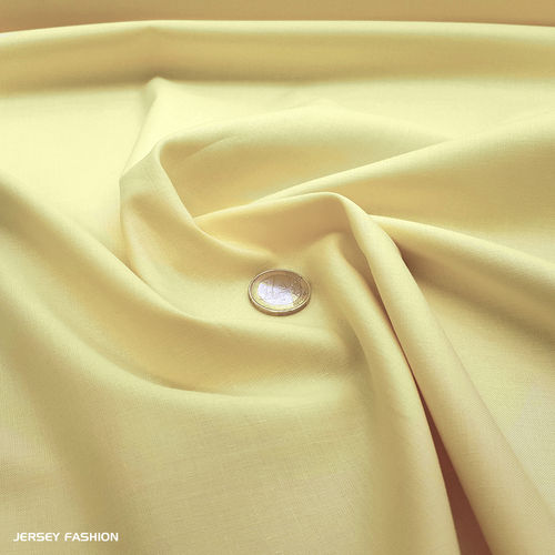 Tissu popeline coton jaune pastel - Toptex