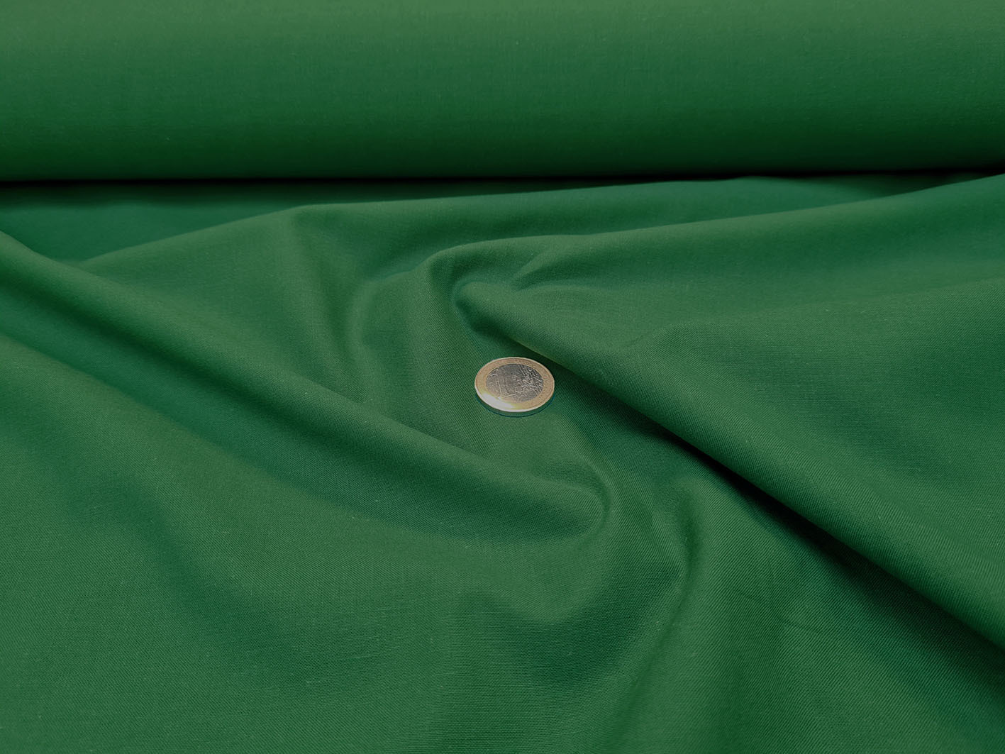 Organic cotton poplin emerald green - Toptex | Organic fabrics