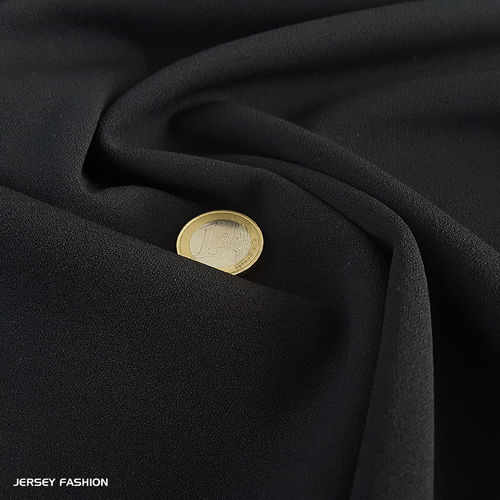 Jersey crepe fabric black | Remnant piece 72cm