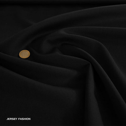 Tissu gabardine laine noir | Coupon 62cm