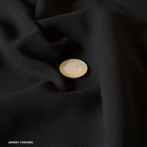 Fine stretch crepe fabric black - Toptex | Remnant piece 53cm