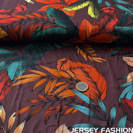 Woven viscose fabric "Sundowner Leaves" - Hilco