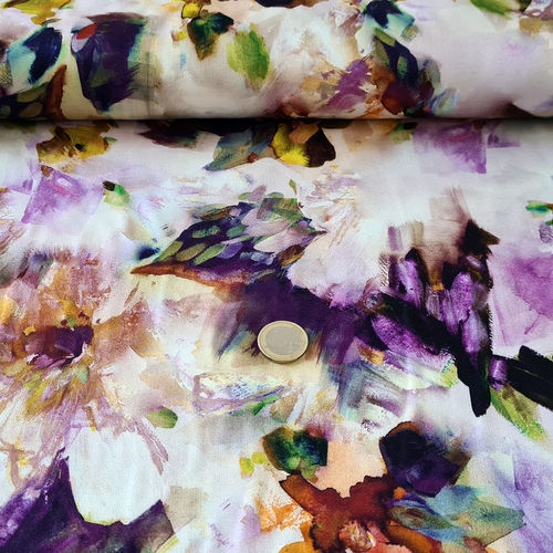 Woven viscose fabric "Aqua Violet" - Hilco