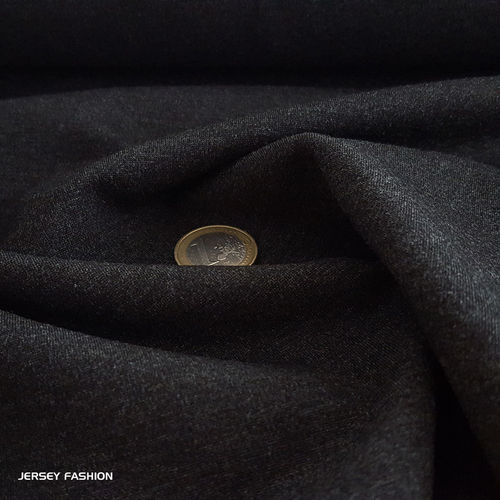 Jersey lourd bi-élastique mélangé gris foncé | Coupon 75cm