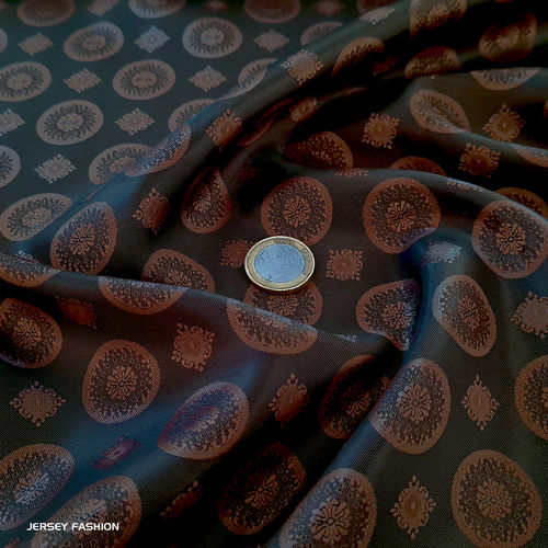 Jacquard lining fabric "Cetona" black - nut brown