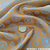Jacquard lining fabric "Cetona" gold - cyan blue