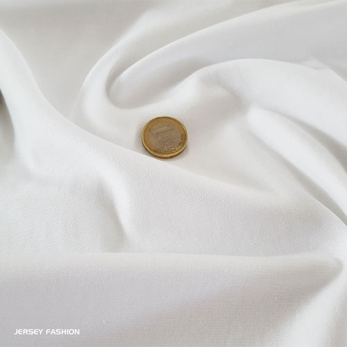 Fine stretch cotton twill fabric white | Remnant piece 117cm