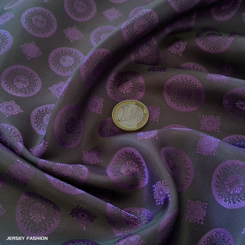 Jacquard lining fabric "Cetona" violet - black green