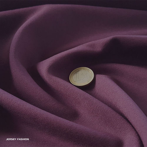 Jersey lourd bi-élastique violet aubergine | Coupon 84cm