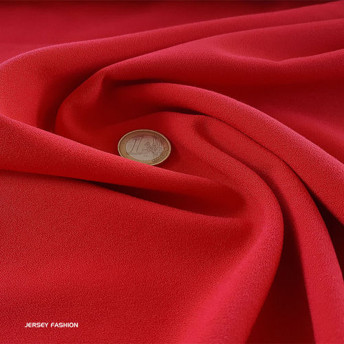 Tissu crêpe stretch fin rouge - Toptex | Coupon 85cm