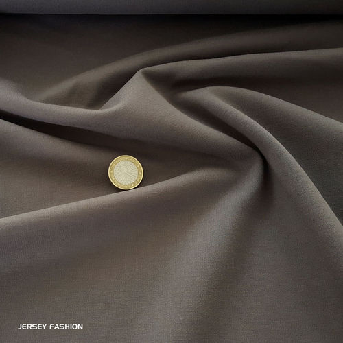Jersey lourd bi-élastique gris-brun | Coupon 215cm