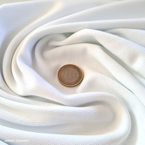 Tissu piqué coton biologique blanc