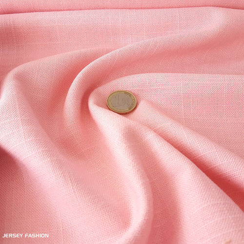 Tissu lin viscose rose doux | Coupon 173cm