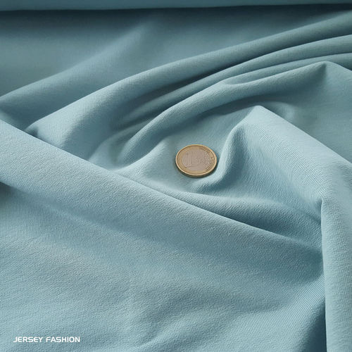 Sweatshirt stretch en coton bleu glace doux | Coupon 156cm