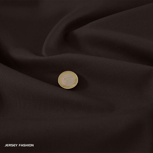 Tissu sergé stretch en coton brun foncé | Coupon 250cm