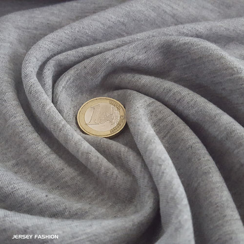 Stretch katoen sweatshirt gemeleerd lichtgrijs | Coupon 38cm