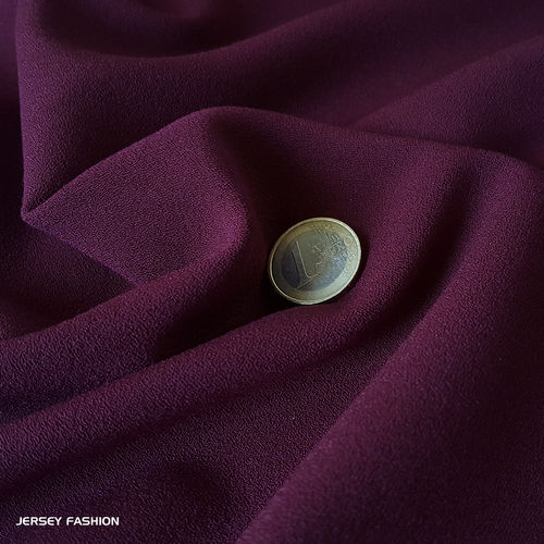 Tissu crêpe stretch violet moyen - Toptex | Coupon 114cm
