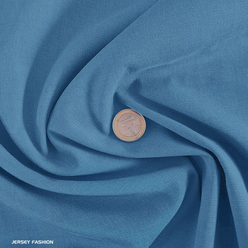 Tissu sergé stretch tencel coton bleu ciel - Toptex