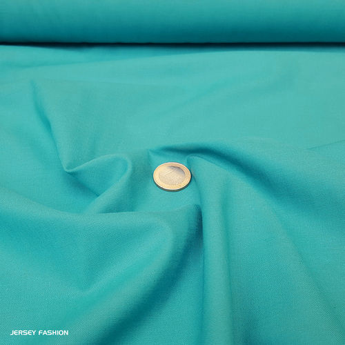 Tissu popeline coton turquoise doux - Toptex | Coupon 130cm