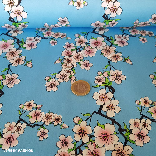 Stretch Baumwollstoff satiniert "Sakura" | Reststück 220cm