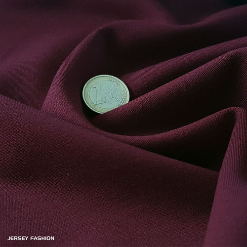 Jersey lourd bi-élastique rouge bordeaux | Coupon 48cm