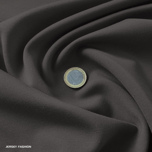 Tissu jersey lourd bi-élastique gris acier | Coupon 215cm