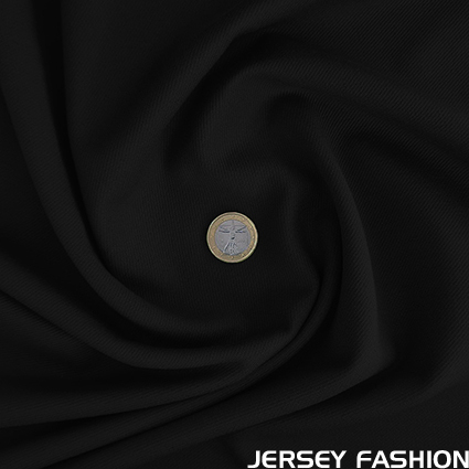 Tissu jersey sergé élastique punta di Milano noir - Toptex