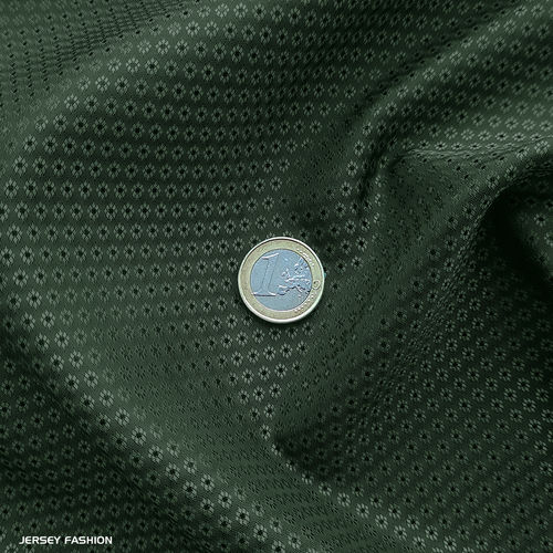 Jacquard lining fabric "Vita" olive green | Remnant piece 150cm