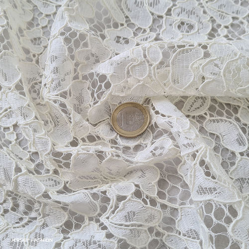 Lace fabric "Lace Rose" ecru - Hilco | Remnant piece 145cm