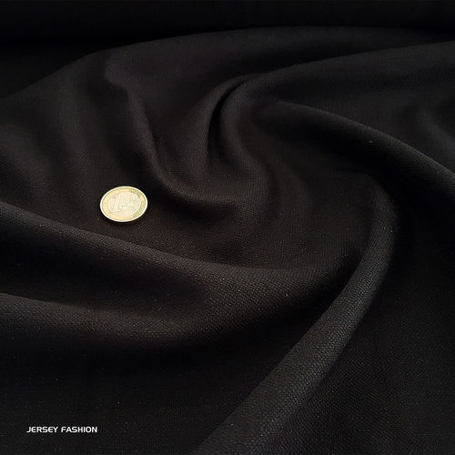 Stretch linnen zwart | Coupon 127cm