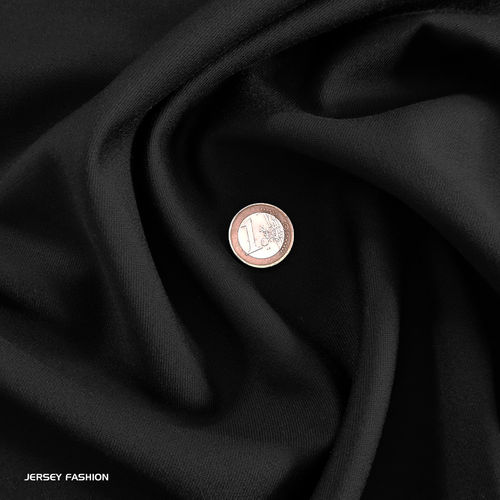 Tissu gabardine laine stretch noir | Coupon 127cm