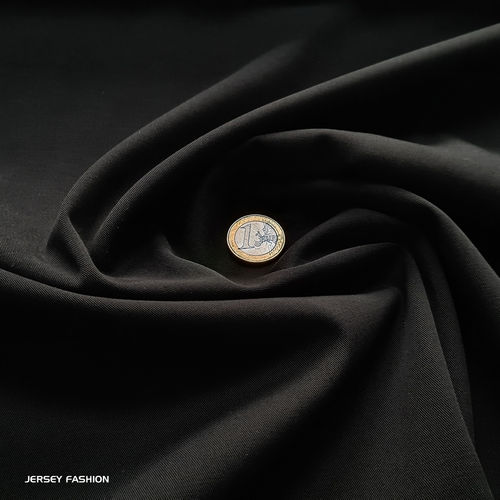 Tissu sergé stretch tencel coton noir - Toptex | Coupon 95cm