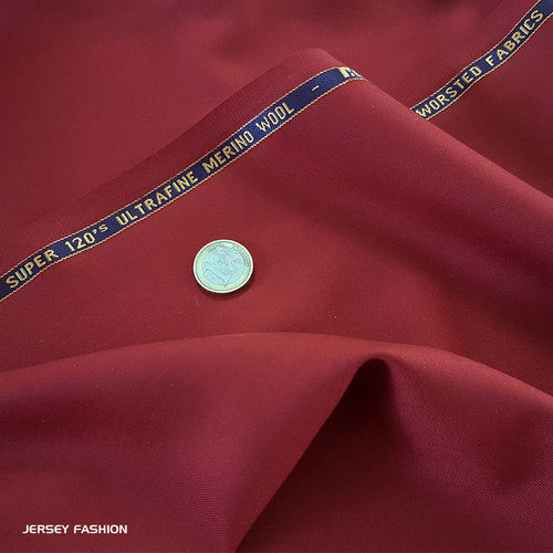 Tissu laine - Mérinos S120 - rouge | Coupon 157cm
