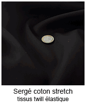 Tissus sergé stretch coton | Tissus twill élastique